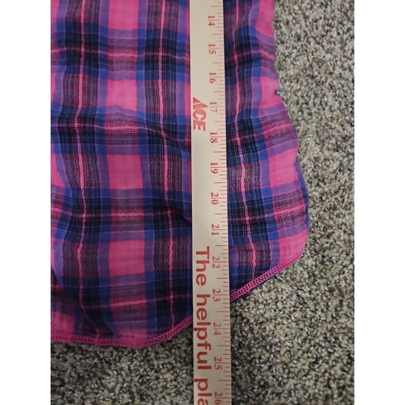 VTG Womens Victorias Secret PINK plaid Button Up Shirt Y2k Cabin Barbiecore - Picture 10 of 14
